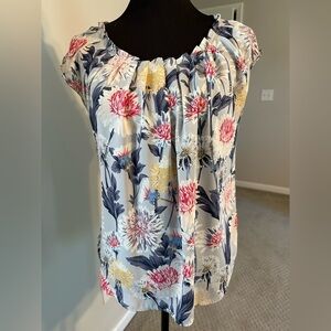 LC Lauren Conrad Gray Ruched Blouse